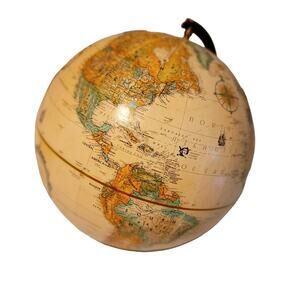 Replogle 9" Globe World Classic Wood base cream background map office school